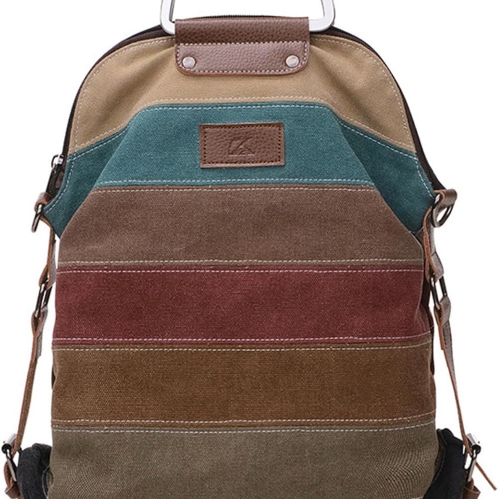 Multicolor Canvas Backpack for woman new no tags super cool